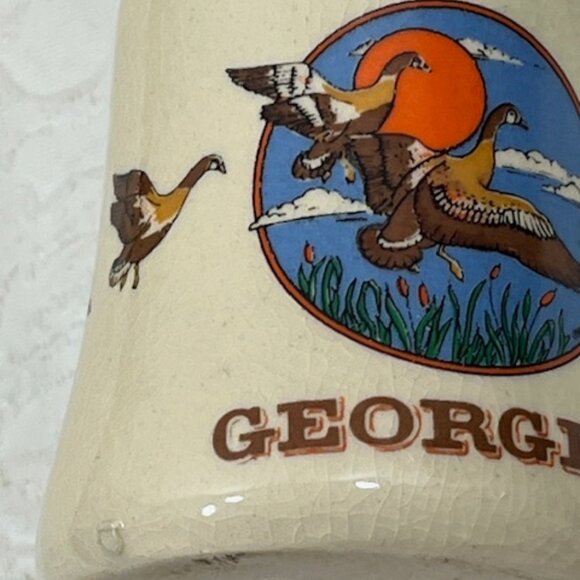 VTG Georgia Geese Flying At Sunset Design Mini Coffee Cup/ Mug 2" Tall - Picture 12 of 12